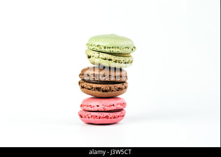 three macaros stacked on top of each other Stock Photo