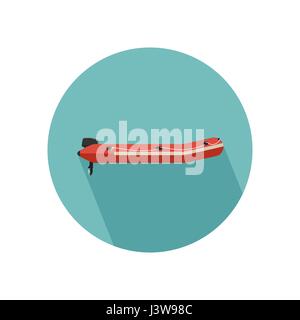 Inflatable red boat Stock Vector