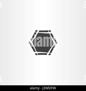 black hexagon frame icon vector sign logo Stock Vector
