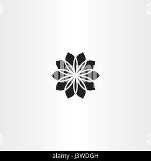 black icon vector flower abstract design Stock Vector