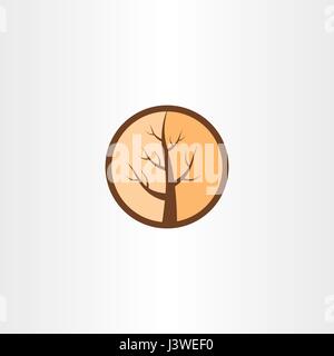 cracked wood tree vector logo icon label Stock Vector