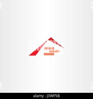 house construction roof brick logo company Stock Vector