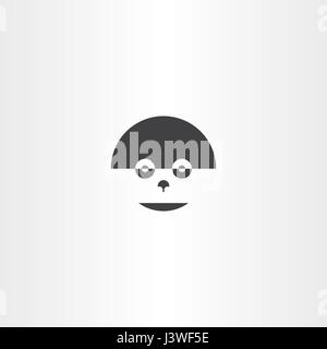 humanoid robot face icon vector logo design Stock Vector
