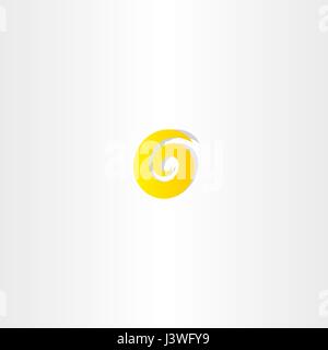 number six 6 yellow logo vector design Stock Vector