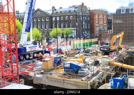 Construction of further buildings next to the Shard at London Bridge, London Stock Photo