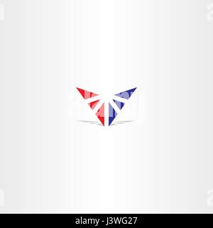 red blue letter v triangle logo brand Stock Vector