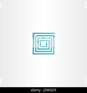turquoise square spiral logo vector icon design Stock Vector