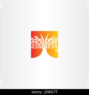 volcano eruption vector icon logo design Stock Vector