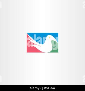 white dove logo vector icon design symbol Stock Vector