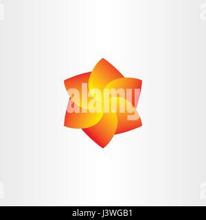 yellow red spiral flower icon vector design Stock Vector