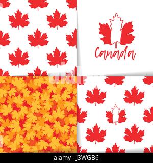Canada Victoria Day, May 22. Vector illustration with striped maple leaf, symbol of Canada flag. Suitable for printing on a t-shirt or textile. Seamle Stock Vector