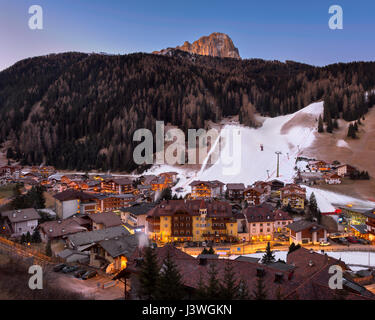 SELVA VAL GARDENA, ITALY - JANUARY 7, 2017: Selva Val Gardena in Dolomites, Italy. Selva is a comune in the Val Gardena in South Tyrol, located about  Stock Photo