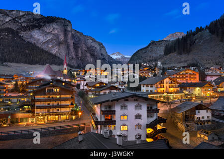 SELVA VAL GARDENA, ITALY - JANUARY 7, 2017: Selva Val Gardena in Dolomites, Italy. Selva is a comune in the Val Gardena in South Tyrol, located about  Stock Photo