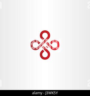 abstract knot red icon logo vector symbol Stock Vector