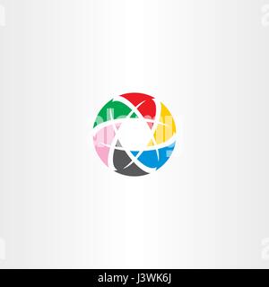 abstract logo circle business tech colorful vector icon Stock Vector
