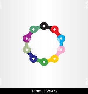 bicycle chain circle logo vector symbol Stock Vector