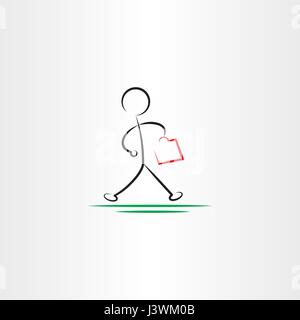 business man hurry walking vector icon black design Stock Vector