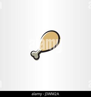 chicken leg clipart vector icon Stock Vector