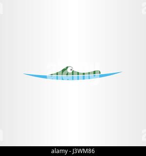 crocodile in water icon vector logo design Stock Vector