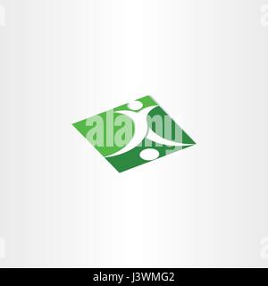 footballer shooting soccer green icon Stock Vector