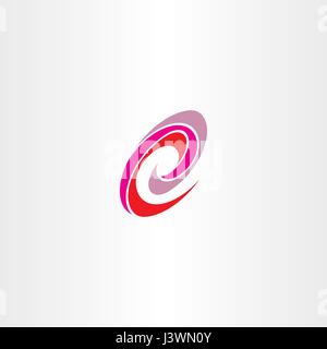 letter e red magenta spiral logo vector icon abstract Stock Vector