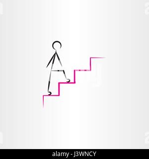 man climbing stairs vector icon design Stock Vector