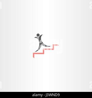 man on stairs success icon vector design Stock Vector
