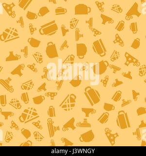 Set of Coffee Cups Seamless Pattern Stock Vector