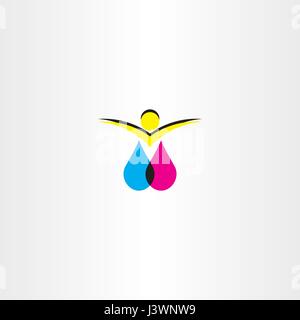 print ink man vector logo icon Stock Vector