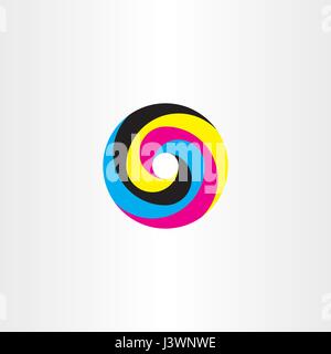 geometric printing logo cmyk icon symbol design Stock Vector Image ...