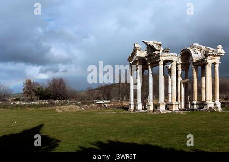 Aphrodisias was a small ancient Greek city in the historic Caria cultural region of western Anatolia Stock Photo