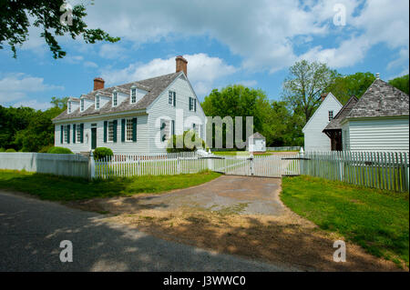 USA Virginia VA Historic Colonial Yorktown village on the York River - Main Street The Dudley Digges House Stock Photo