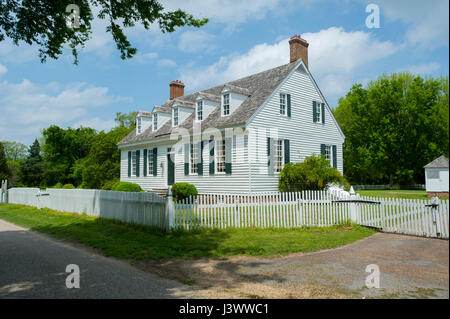 USA Virginia VA Historic Colonial Yorktown village on the York River - Main Street The Dudley Digges House Stock Photo