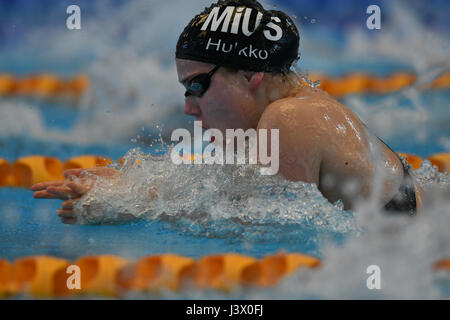 Bergen, Norway. 07th May, 2017. Ida Hulkko of Finland secured a third place in the womens 50m breastroke knockoutfinal posting a third round swim of 34.16 in the final Credit: Kjell Eirik Irgens Henanger/Alamy Live News Stock Photo