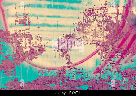Old rusty metal with chaotic paints and rusty spots grunge background Stock Photo