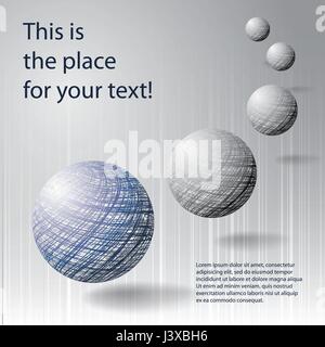 Abstract Grey and Blue Globe Design Concept in Editable Vector Format Stock Vector