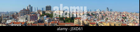 The panoramic view from the Galata tower of residential arias of Sisli district of Istanbul, Turkey Stock Photo