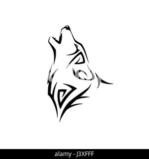 Tribal wolf head Tribal tattoo wolf head  CanStock