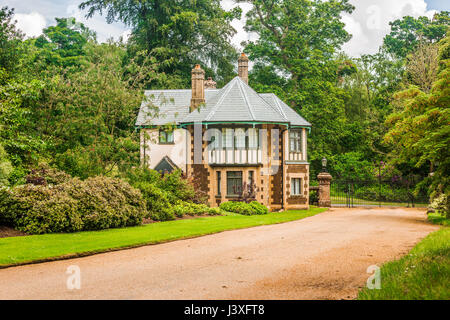 Gatehouse to the Sandringham Estate in Norfolk, UK, the Queen's summer residence.