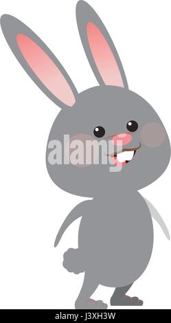 cute gray bunny easter concept Stock Vector