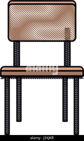 drawing chair seat furniture wooden Stock Vector