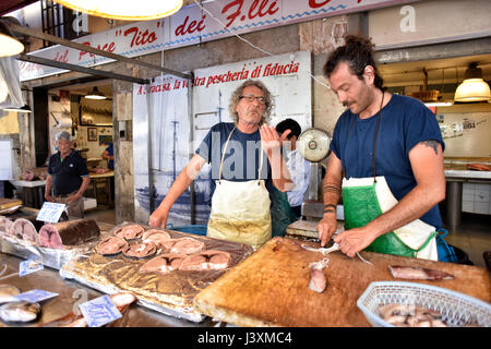 Reportage Photographs of Italian Mediterranean Food and Fish Market Stock Photo