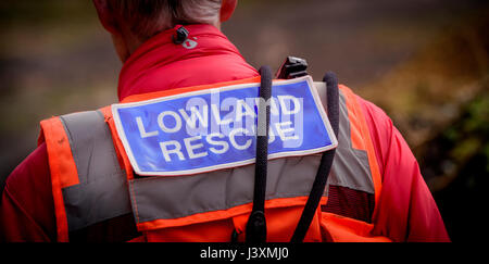 The team of volunteers the are the Lowland Search and Rescue Dogs in action in West Sussex. Stock Photo