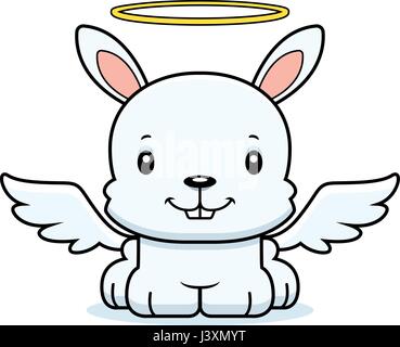 A cartoon angel bunny smiling. Stock Vector