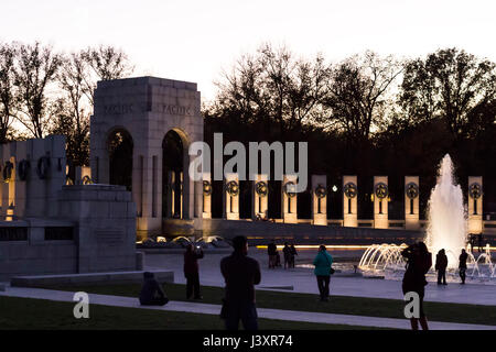 Washington DC, USA - November 15, 2015:  View of World War II Memorial in Washington DC, USA. Stock Photo