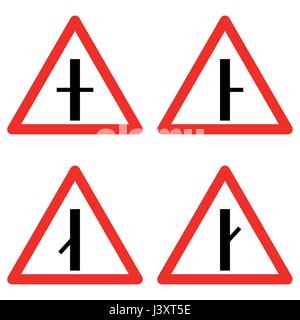 Traffic signs vector set on white background Stock Vector