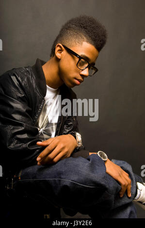 Lil Twist of Lil Wayne's Young Money Entertainment exclusive studio portrait on March 29, 2009 in Los Angeles. Stock Photo