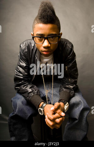 Lil Twist of Lil Wayne's Young Money Entertainment exclusive studio portrait on March 29, 2009 in Los Angeles. Stock Photo