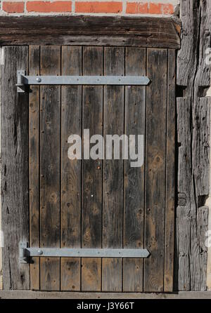 Detail of a half-timbered wall in sunlight. Stock Photo