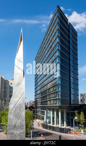 Manchester Metal Building The CitySuites apartment building and metal sculptures by Mel Chantrey ...
